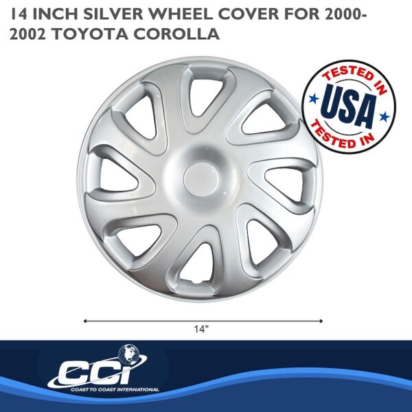 14 Inch Aftermarket Silver Hubcaps/Wheel Covers Set hub404silver - Image 4