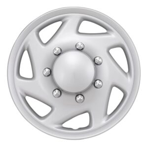 2003–2026 Ford Econoline E150, E250, E350 16 Inch Silver 7-Spoke Snap-On Hubcaps (Hollander 7030)
