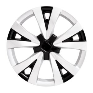 2022–2026 Honda Civic 16 Inch Black & Silver 5-Spoke Hubcaps | OEM Style | Metal Clips | Snap-On | Set of 4 | Easy Install