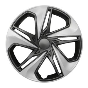 2019–2021 Honda Civic 16 Inch Silver & Charcoal 5-Spoke Hubcaps | OEM Style  | Snap-On | Set of 4